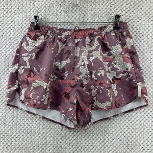 Maaji Shorts Women L Purple Abstract Running Shorts Build In Briefs Side Pockets